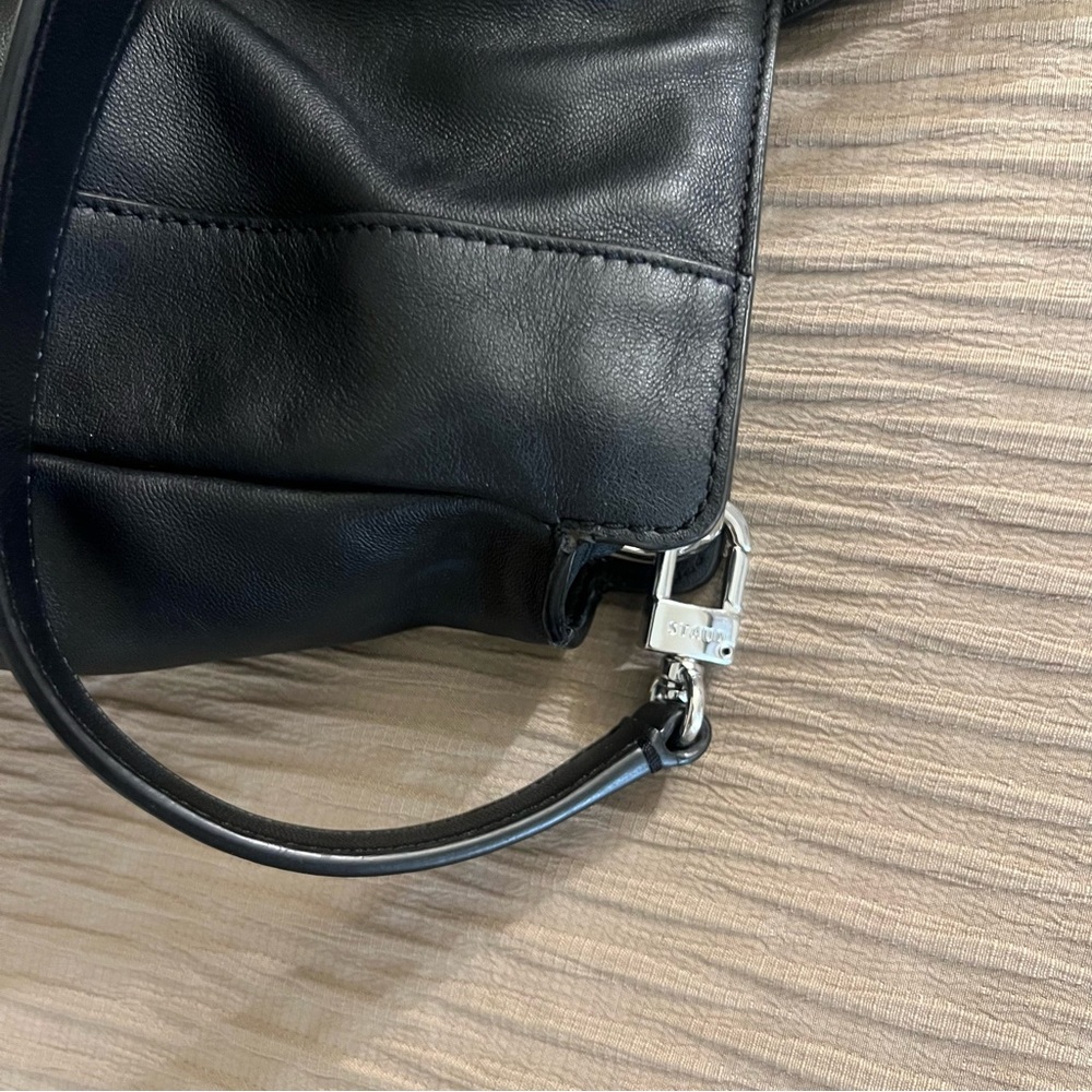 Black Leather Handbag Satchel - Picture 14 of 16